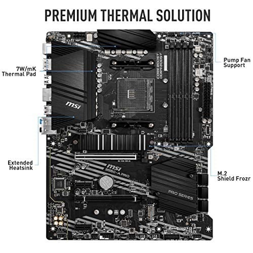 MSI B550-A Pro AM4 DDR4 Bellek 4400(OC) HDMI DP M.2 USB3.2 ATX