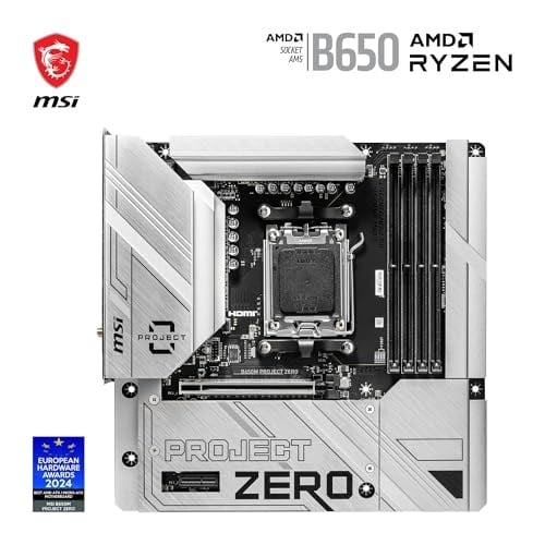 MSI B650M Project Zero AM5 Soket DDR5 7600(OC) MHz mATX Anakart - Seçenekler: B650M PROJECT ZERO, B650M GAMING PLUS WIFI