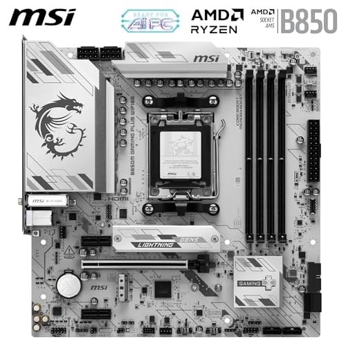 MSI B850M Gaming Plus WiFi 6E, Anakart, mATX, AM5 Soket, DDR5 8200MHz OC, HDMI DP, 2x M.2, 2.5G LAN
