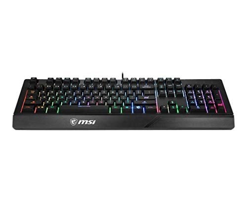 MSI GG VIGOR GK20 TR GAMING KEYBOARD RAINBOW ARKA AYDINLATMA ANTIGHOSTING MEMBRAN SIVI DOKULMESINE DAYANIKLI OYUNCU KLAVYESI TURKCE Q, Siyah