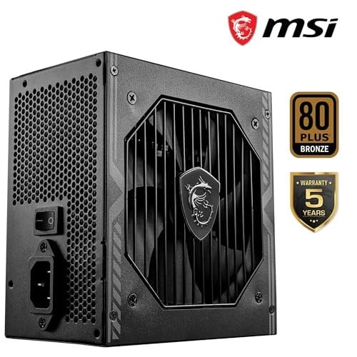 MSI MAG A650BNL 650W 80 Plus Bronze 120mm Fan Power Supply