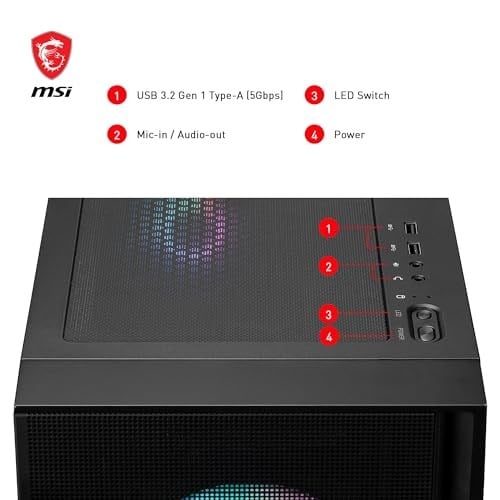 MSI MAG FORGE 320R AIRFLOW Temperli Cam 4x120mm ARGB Fan ATX Gaming Bilgisayar Kasası - Seçenekler: 320R hava akışı, 120 A, 321R hava akışı