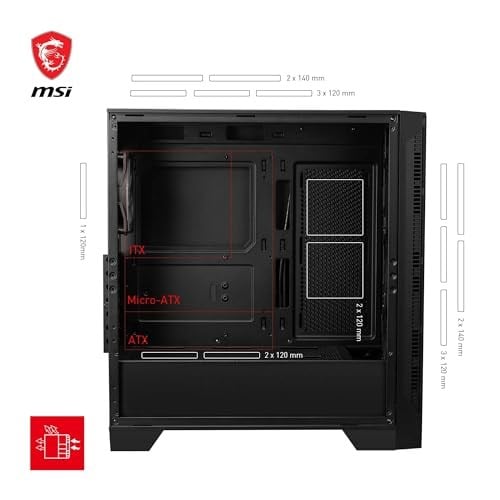 MSI MAG FORGE 320R AIRFLOW Temperli Cam 4x120mm ARGB Fan ATX Gaming Bilgisayar Kasası - Seçenekler: 320R hava akışı, 120 A, 321R hava akışı