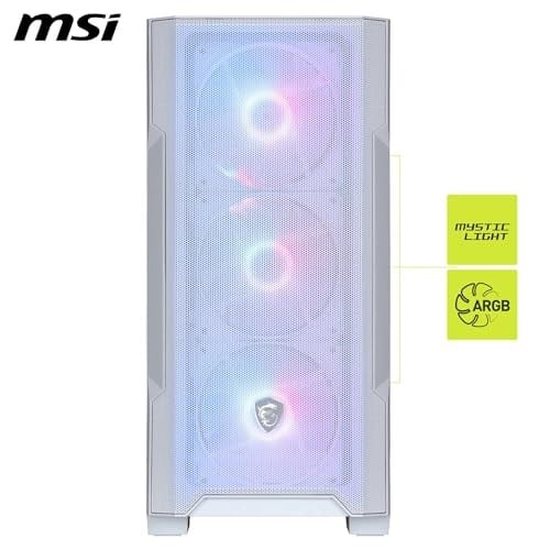 MSI MAG FORGE M100R WHITE TEMPERLI CAM 3X120MM 1X120MM ARGB FAN MATX GAMING BILGISAYAR KASASı
