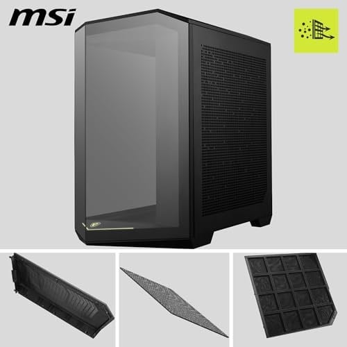 MSI MAG PANO 100R PZ Temperli Cam 3x120mm 1x120mm ARGB Fan ATX Panoramik Gaming Bilgisayar Kasası