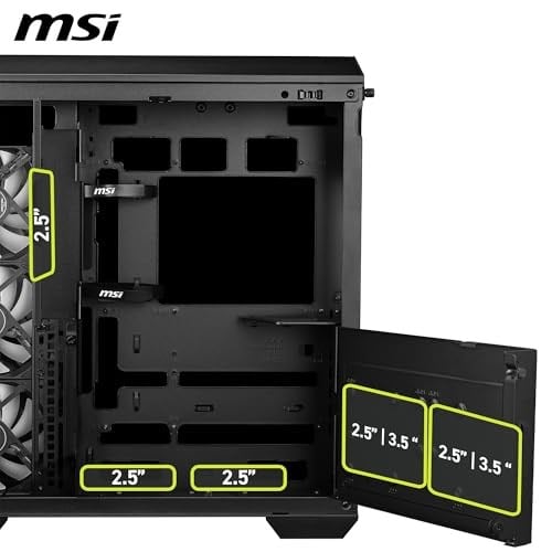 MSI MAG PANO 100R PZ Temperli Cam 3x120mm 1x120mm ARGB Fan ATX Panoramik Gaming Bilgisayar Kasası