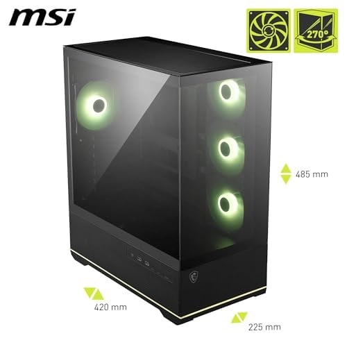 MSI MAG PANO 110R PZ TEMPERLI CAM 3X120MM 1X120MM ARGB FAN ATX PANORAMIK GAMING BILGISAYAR KASASI
