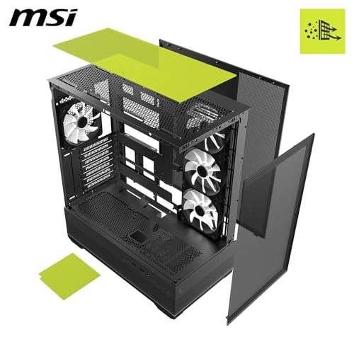 MSI MAG PANO 110R PZ TEMPERLI CAM 3X120MM 1X120MM ARGB FAN ATX PANORAMIK GAMING BILGISAYAR KASASI