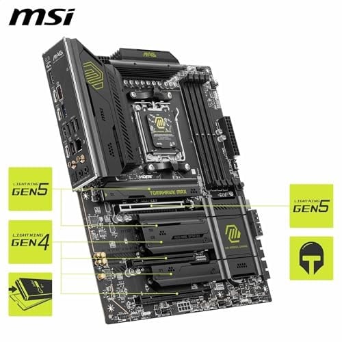 MSI MAG X870E TOMAHAWK WIFI Anakart, ATX - AMD Ryzen 9000/8000 / 7000 İşlemcileri, AM5-80A SPS VRM, DDR5 Bellek Arttırma 8400+ MT/s (OC), PCIe 5.0 x16, M.2 Gen5, Wi-Fi 7, 5G LANı destekler