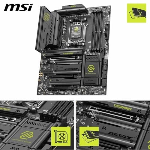 MSI MAG X870E TOMAHAWK WIFI Anakart, ATX - AMD Ryzen 9000/8000 / 7000 İşlemcileri, AM5-80A SPS VRM, DDR5 Bellek Arttırma 8400+ MT/s (OC), PCIe 5.0 x16, M.2 Gen5, Wi-Fi 7, 5G LANı destekler