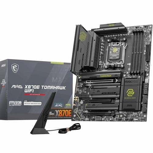MSI MAG X870E TOMAHAWK WIFI Anakart, ATX - AMD Ryzen 9000/8000 / 7000 İşlemcileri, AM5-80A SPS VRM, DDR5 Bellek Arttırma 8400+ MT/s (OC), PCIe 5.0 x16, M.2 Gen5, Wi-Fi 7, 5G LANı destekler
