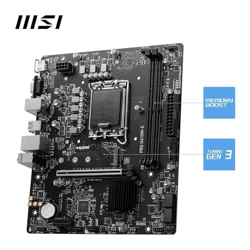 MSI MB PRO H610M-E SOKET 1700 DDR5 5600MHZ(OC) HDMI VGA M.2 USB3.2 1x 1G LAN mATX