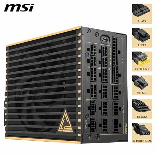 MSI MEG AI1600T PCIE5.1 1600W 80+ TITANIUM POWER SUPPLY