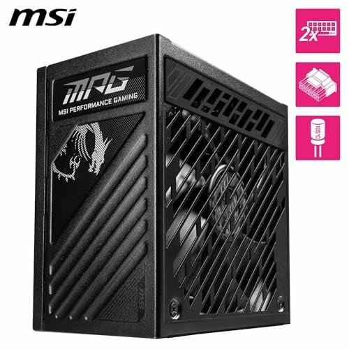 MSI MPG A1250GS PCIE5 1250W 80+ GOLD ATX 3.1 PCIE 5.1 2X 12V-2X6 POWER SUPPLY