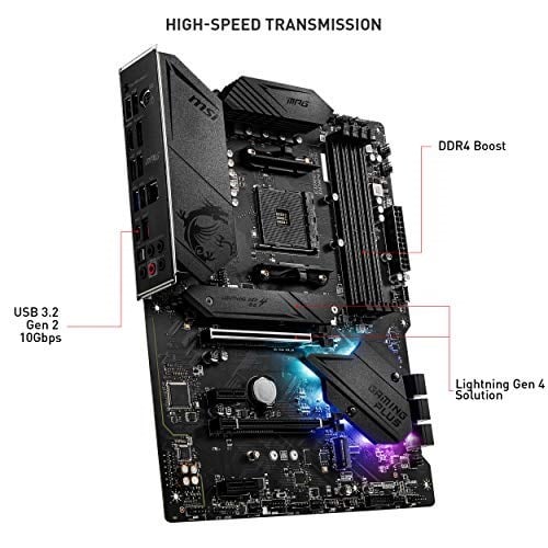 MSI Mpg B550 Gaming Plus AM4 DDR4 Bellek 4400(OC) HDMI DP M.2 USB3.2 RGB ATX, Siyah