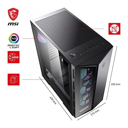 MSI MPG GUNGNIR 110R USB 3.2 Temperli Cam ATX Mid-Tower Gaming (Oyuncu) Kasa