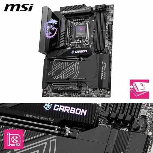 MSI MPG Z890 CARBON WIFI SOKET 1851 DDR5 9200MHZ(OC) USB 20Gbps 5xM.2 2xTB4 HDMI DISPLAY 1x5G 1x 2,5 LAN WIFI 7 ATX