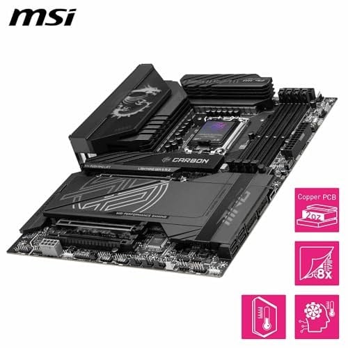 MSI MPG Z890 CARBON WIFI SOKET 1851 DDR5 9200MHZ(OC) USB 20Gbps 5xM.2 2xTB4 HDMI DISPLAY 1x5G 1x 2,5 LAN WIFI 7 ATX