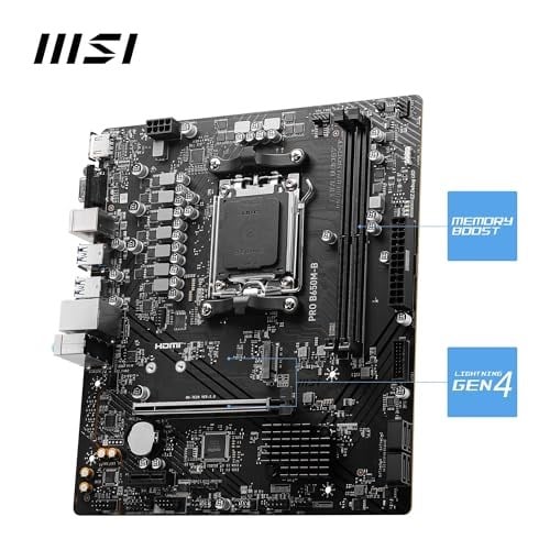 MSI PRO B650M-B DDR5 AMD B650 AM5 Soket DDR5 6800+(OC) MHz mATX Anakart