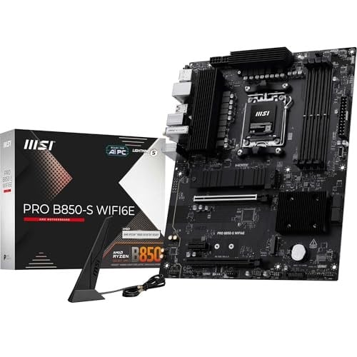 MSI PRO B850-S WIFI6E, AM5 Anakart, DDR5 8200MHz(OC), HDMI DP, 2x M.2, USB 10Gbps, 2.5G LAN, Wi-Fi 6E, ATX