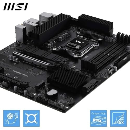 MSI PRO B850-S WIFI6E, AM5 Anakart, DDR5 8200MHz(OC), HDMI DP, 2x M.2, USB 10Gbps, 2.5G LAN, Wi-Fi 6E, ATX