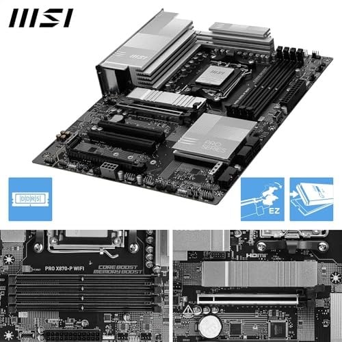 MSI PRO X870-P WIFI AMD X870 Soket AM5 DDR5 8200(OC) MHz ATX Gaming (Oyuncu) Anakart