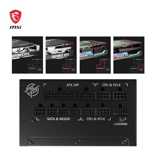 MSI PSU MPG A1000G PCIE5 1000W 80+ GOLD POWER SUPPLY