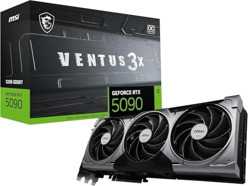 MSI VGA GEFORCE RTX 5090 32G VENTUS 3X OC RTX5090 32GB GDRR7 512B DX12 PCIE 5.0 X16 (3XDP 1XHDMI)