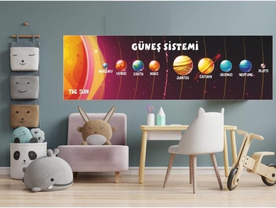 MSticker-Güneş Sitemi, Uzay Çocuk Bebek Odası Duvar Sticker