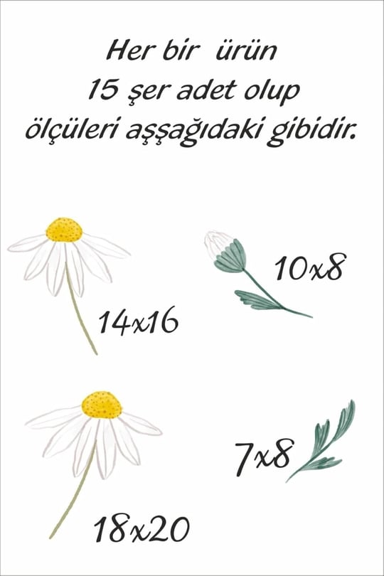 MSticker-Sevimli Papatyalar Çocuk Bebek Odası Sticker Seti
