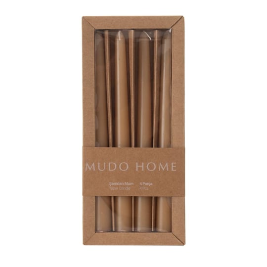 Mudo Home 4lü Şamdan Mum Bej 25cm
