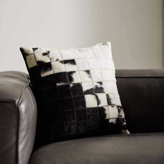 Mudo Home Lucas Deri̇ Kirlent Si̇yah Beyaz 45x45 Cm