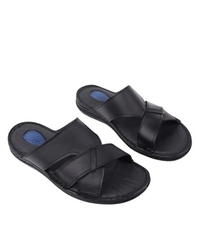 Muggo Erkek Sandal Muggo Eco Garantili Erkek Günlük Hakiki Deri Rahat Yumuşak Taban Ortopedik Terlik