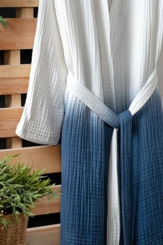 Mulberry osimhen Müslin Gölgeli Bornoz%100 Pamuk Lacivert L/XL