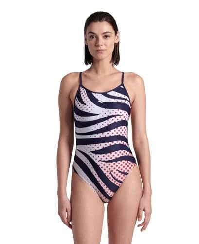 Multi Stripes Swimsuitalylace Back Kadın Yüzücü Mayosu 007158710