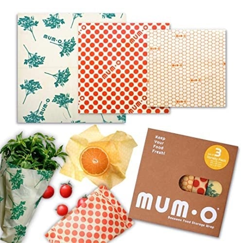 MUMO 3 adet Balmumu Kaplı Yiyecek Saklama Kumaşı Karma Set