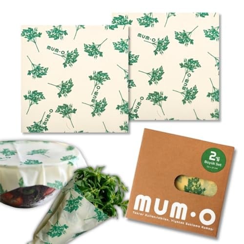 MUMO Balmumu Kaplı Yiyecek Saklama Kumaşı 2li Büyük Set