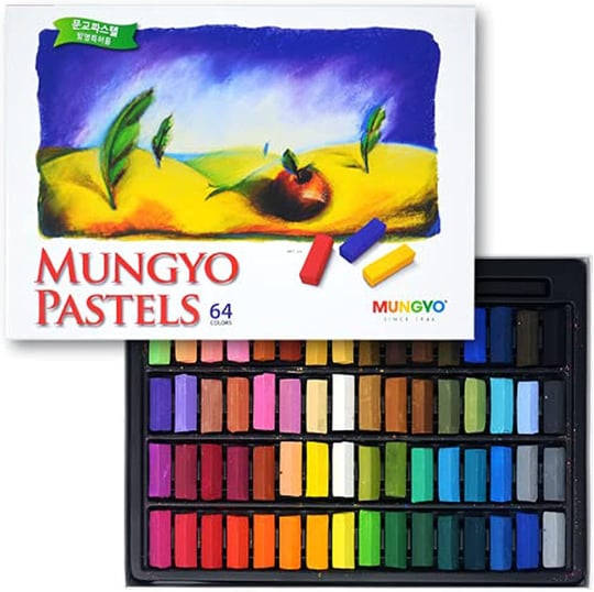Mungyo MPS-12 Pastel Boya Yumuşak Köşeli 1/2 Toz Pastel, 12 Renk - Seçenekler: 12 Renk, 48 Renk, 64 Renk