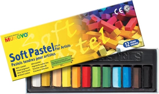 Mungyo MPS-12 Pastel Boya Yumuşak Köşeli 1/2 Toz Pastel, 12 Renk - Seçenekler: 12 Renk, 48 Renk, 64 Renk