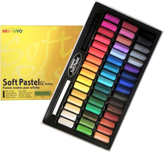 Mungyo MPS-12 Pastel Boya Yumuşak Köşeli 1/2 Toz Pastel, 12 Renk - Seçenekler: 12 Renk, 48 Renk, 64 Renk