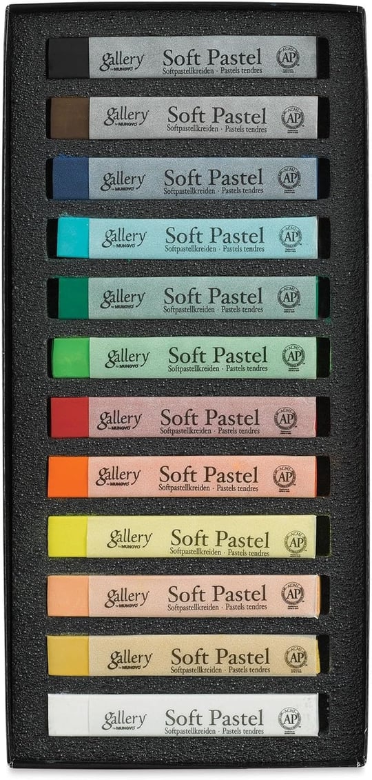 Mungyo MPV-12 Pastel Boya Yumuşak Toz Pastel, 12 Renk