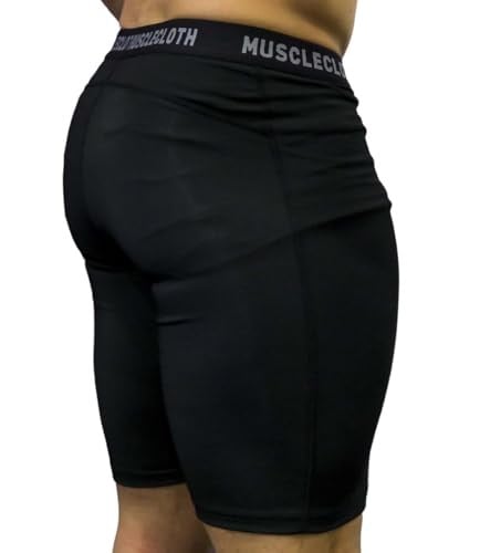 MuscleCloth Training Erkek Şort Tayt Siyah