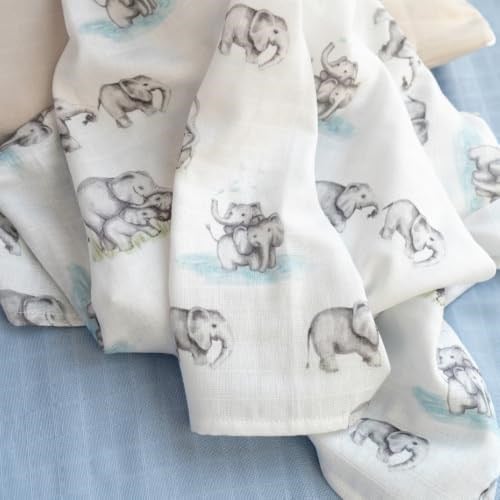 Müslin Bebek Örtüsü - Les Êlêphants 100x100 cm MUSLIN-LEL-100100