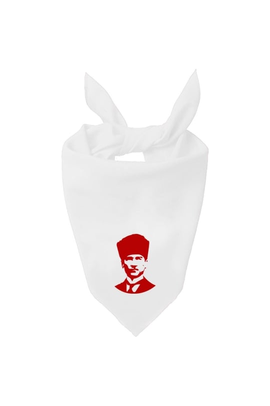 Mustafa Kemal Atatürk Silüet Tasarım Tek Renk Fular