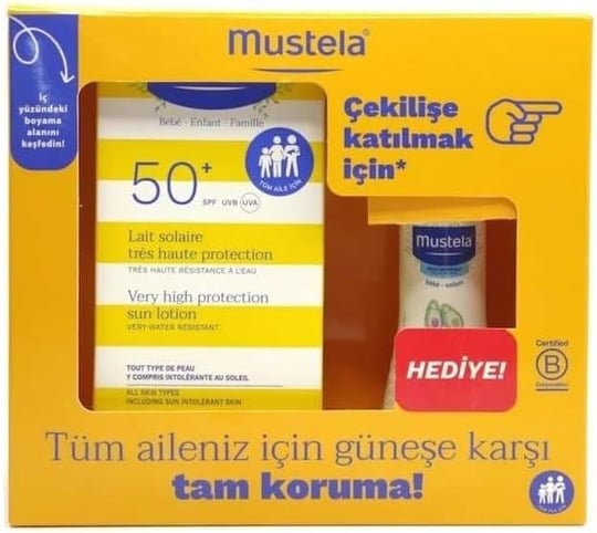 Mustela Güneş Losyonu SPF50 100 ml + Mustela Hydra Bebe 50 ml