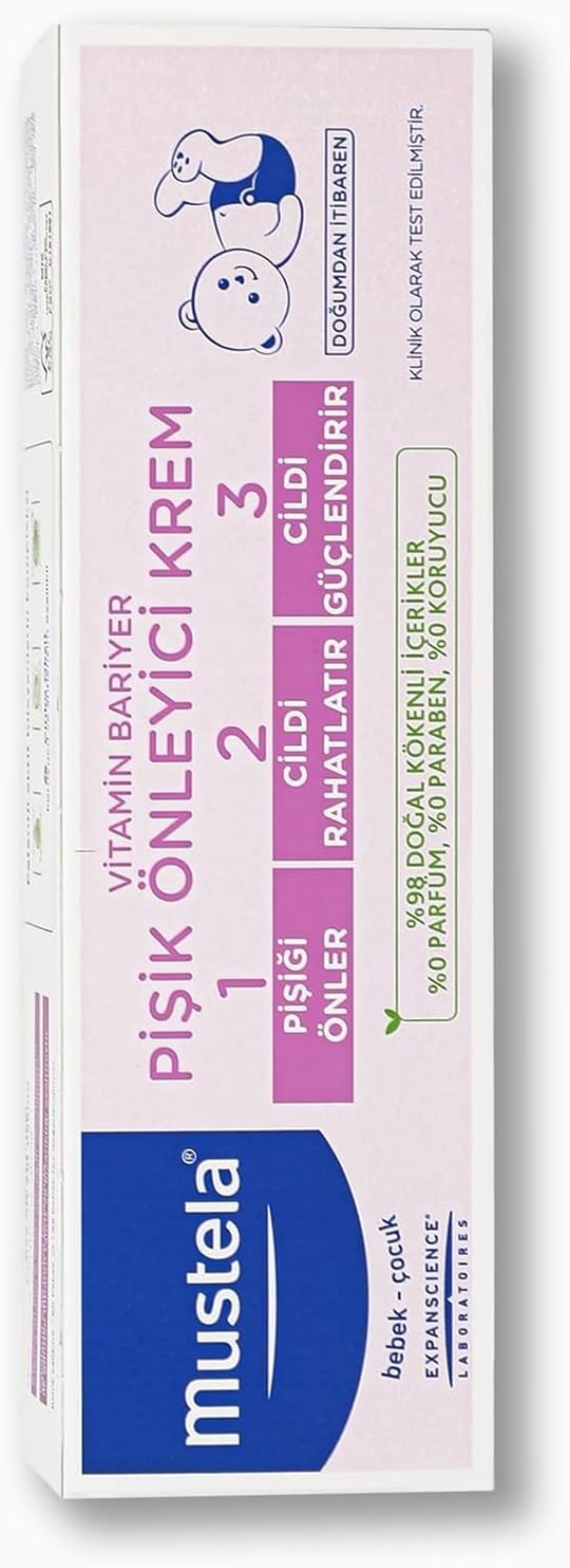 Mustela Vitamin Barrier Cream 1 2 3 Pişik Kremi (100 ml)
