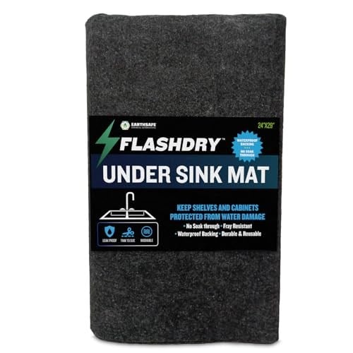 Mutfak Dolabı için Lavabo Altında FlashDry Mat Astar - Su Geçirmez, Kaymaz, Yapışmaz, Yüksek Emici, Makinede Yıkanabilir, Dayanıklı Tasarım, Sızıntılara ve Dökülmelere Karşı Korur, 24