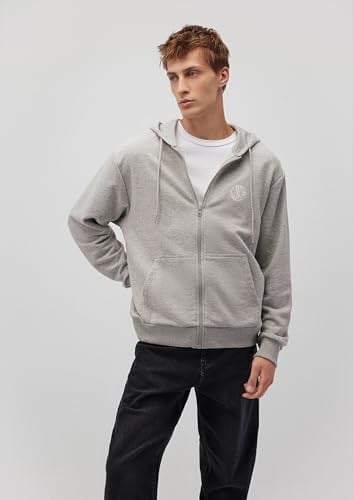 MVJNS Logo Baskılı Fermuarlı Kapüşonlu Gri Sweatshirt 0S10193-80196