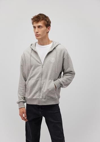 MVJNS Logo Baskılı Fermuarlı Kapüşonlu Gri Sweatshirt 0S10193-80196