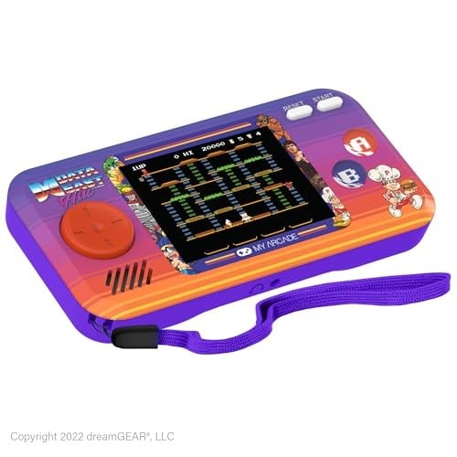 My Arcade Data East Pocket Player: 308 Önceden Yüklenmiş Retro Oyunlarla Taşınabilir Oyun Sistemi, 2.7 inç Renkli Ekran, Hoparlörler (DGUNL-4127),Mor